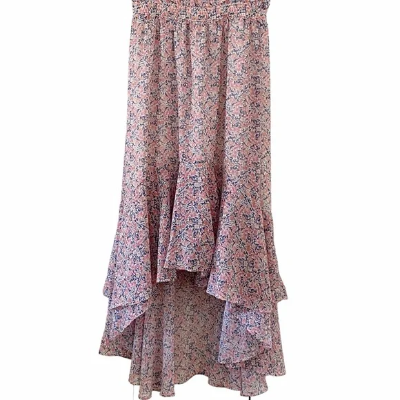 1.State Dress Sunwashed Floral Print High Low Pink Blue Women’s Size Small - Picture 6 of 10